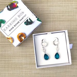 Ring Bomb earrings: ocean blue topaz